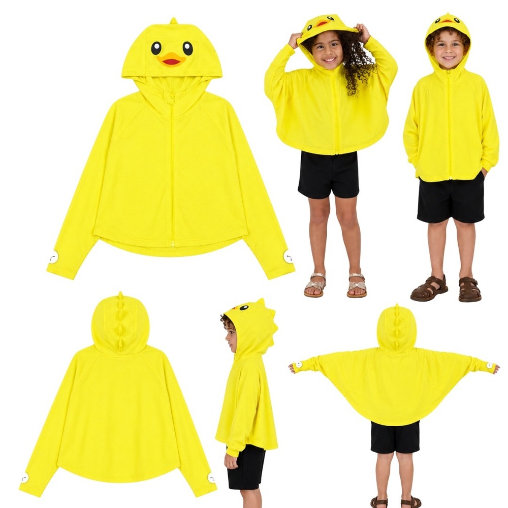 Hazel + Harper UPF Swim Coverup Unisex Kids 2T-4T Yellow Duck Nylon Full Zipper - Picture 1 of 5